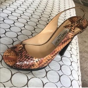 Jimmy Choo (sz. 38) Slingback Snakeskin Heels